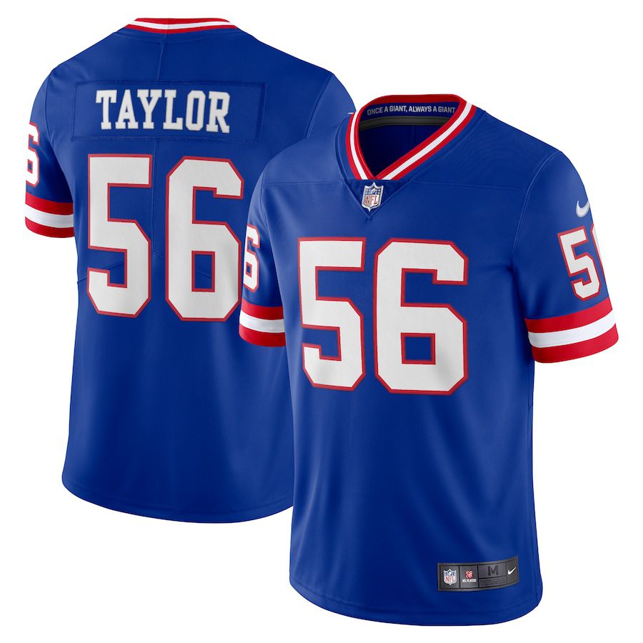 Men New York Giants 56 Lawrence Taylor Nike Royal Classic Vapor Limited Player NFL Jersey